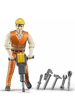 Bruder Construction Worker Figure With Accessories