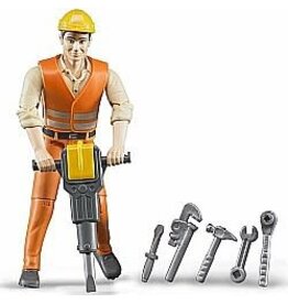 Bruder Construction Worker Figure With Accessories
