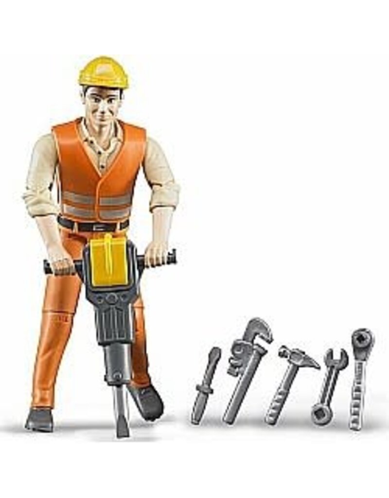Bruder Construction Worker Figure With Accessories