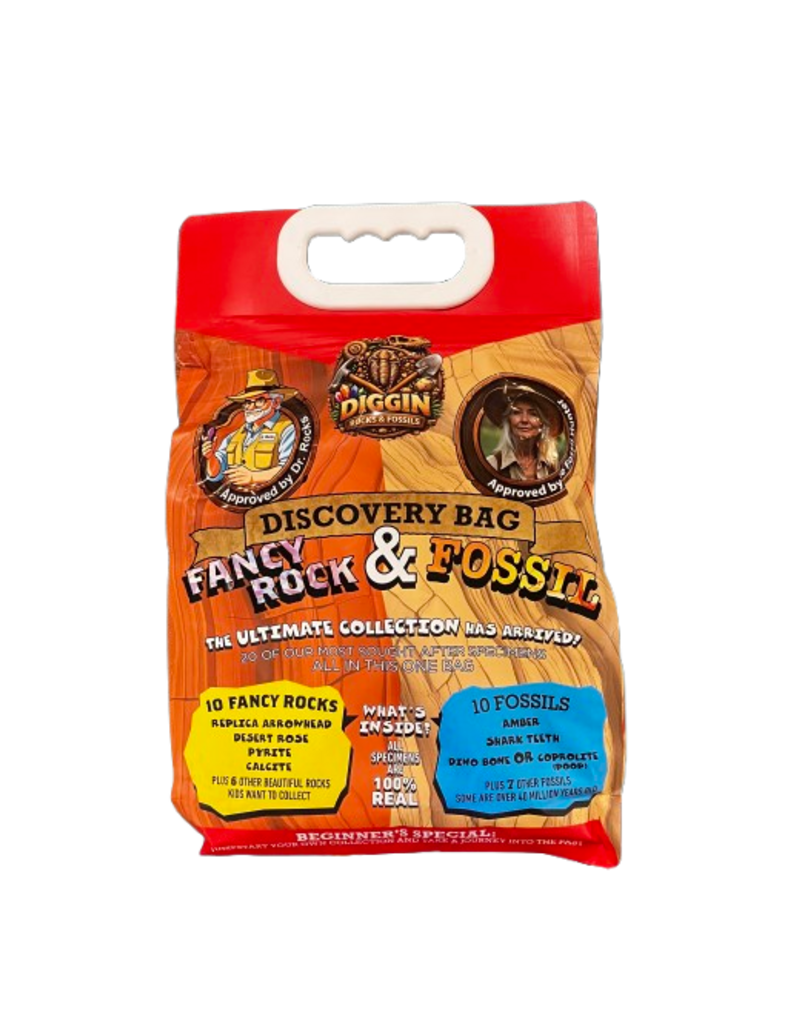 Diggin Rocks and Fossils Discovery Bag - Fancy Rock and Fossils - Beginner's Special