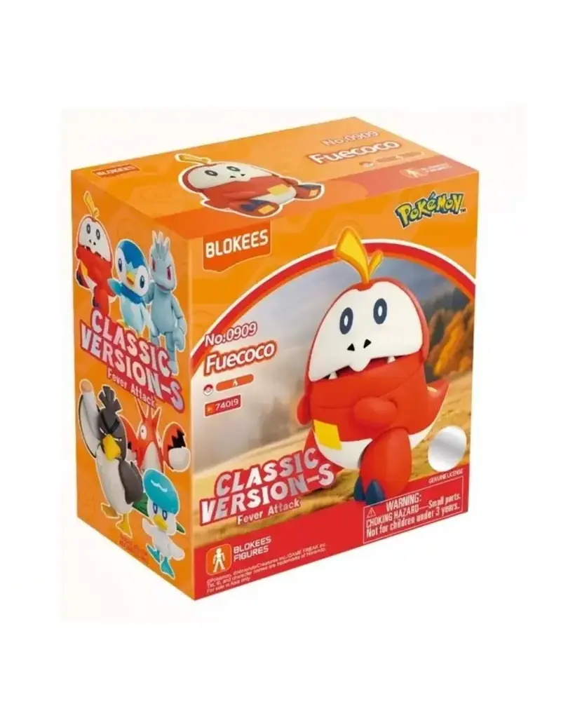 Snack'd Blokees Pokemon Fuecoco Figure
