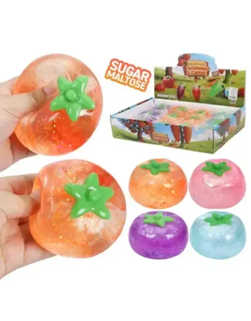 Cap Zone Squeeze Persimmon Glitter Squishy (Assorted Colors, Sold Individually)
