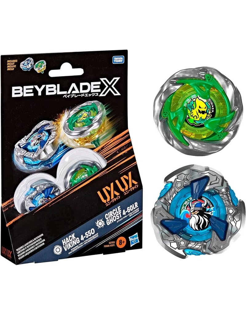 Mattel Beyblade X Hack Viking 4-550 & Circle Ghost 4-60LR