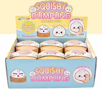 Squishy Dumpling Sensory Fidget Toy (Assorted Colors, Sold Individually)