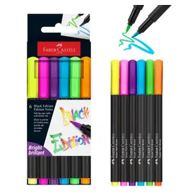 Faber-Castell Black Edition Felt Tip Brush Markers Bright Brilliant