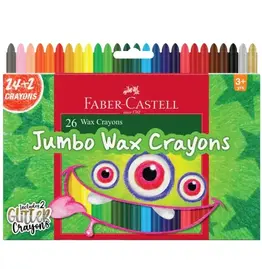 Faber-Castell Arts and Crafts Jumbo Wax Crayons (24 with 2 Glitter Crayons)