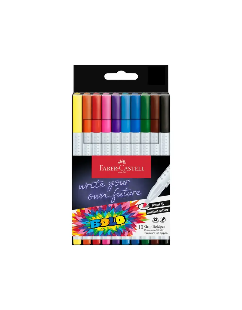 Faber-Castell Grip Boldpen Felt Tip Markers 10 Ct Set