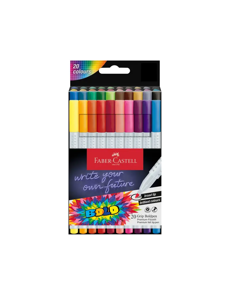 Faber-Castell Grip Boldpen Felt Tip Marker Set 20 Ct