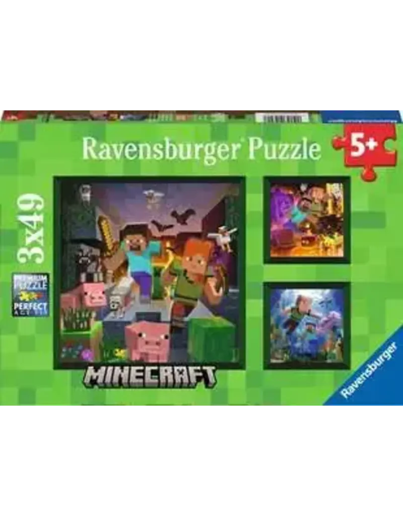 Ravensburger 3x49 Minecraft Biomes Puzzle