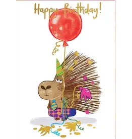 Paper House Production Card - Happy Birthday Porcupine Birthday Balloon