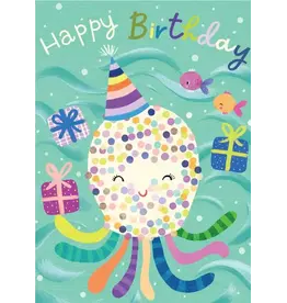 Paper House Production Card - Birthday Octopus - Glitter Card