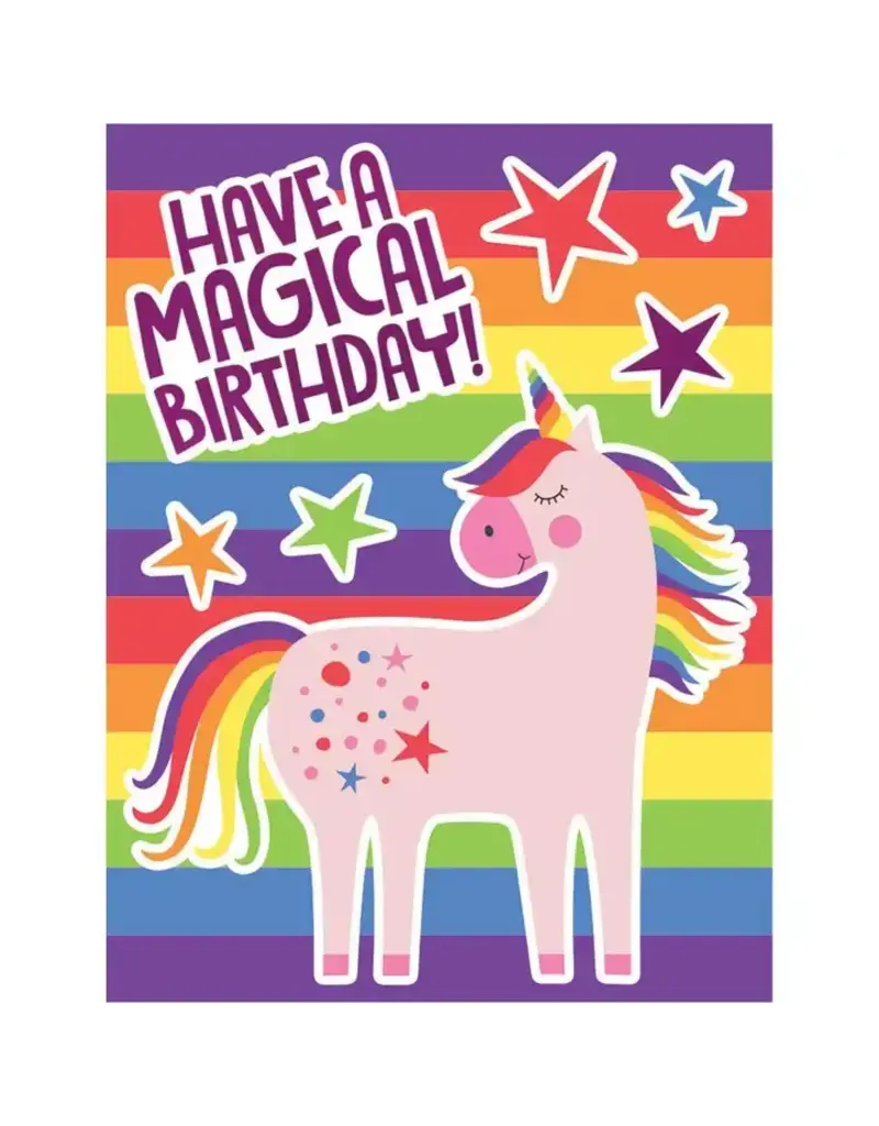 Paper House Production Mini Card - Rainbow Foil Unicorn  Foil Gift Enclosure