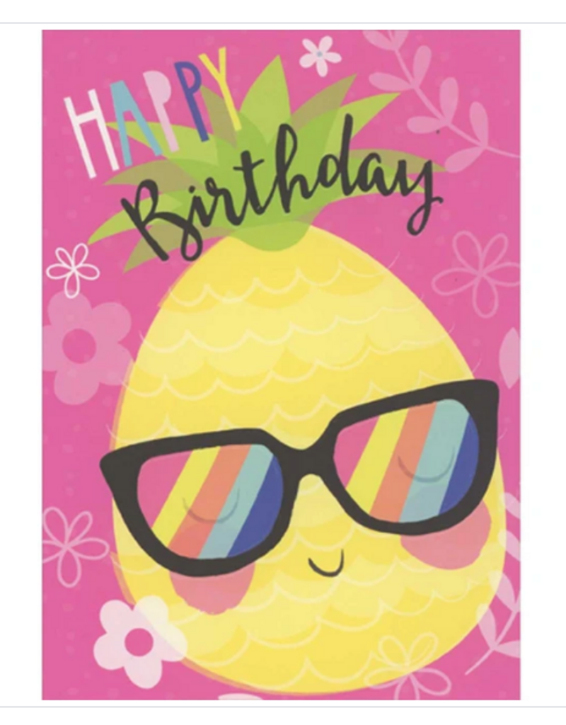 Paper House Production Card - Happy Birthday Pineapple Wearing Rainbow Sunglasses