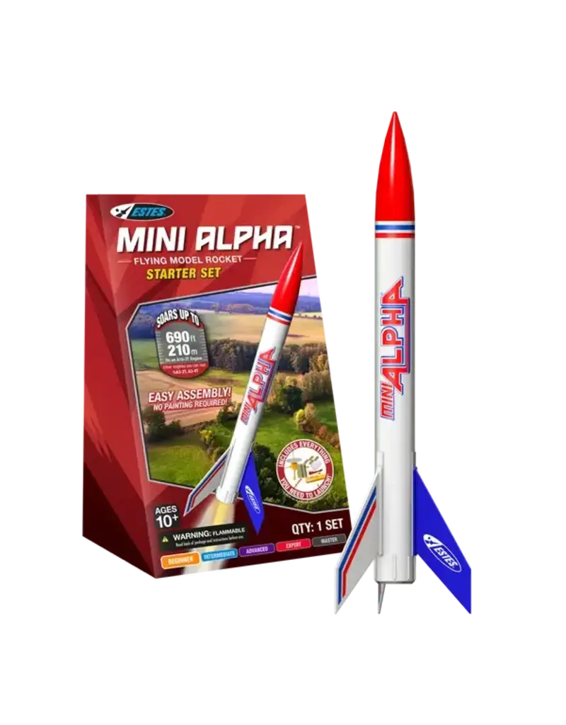 Estes Rockets Mini Alpha Flying Model Rocket Starter Set