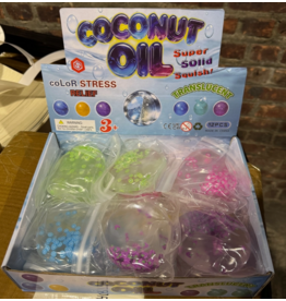 Prime Optricals Coconut Oil Mixed Fruit Confetti Ball Squishy Assorted color(color will vary and sold single)