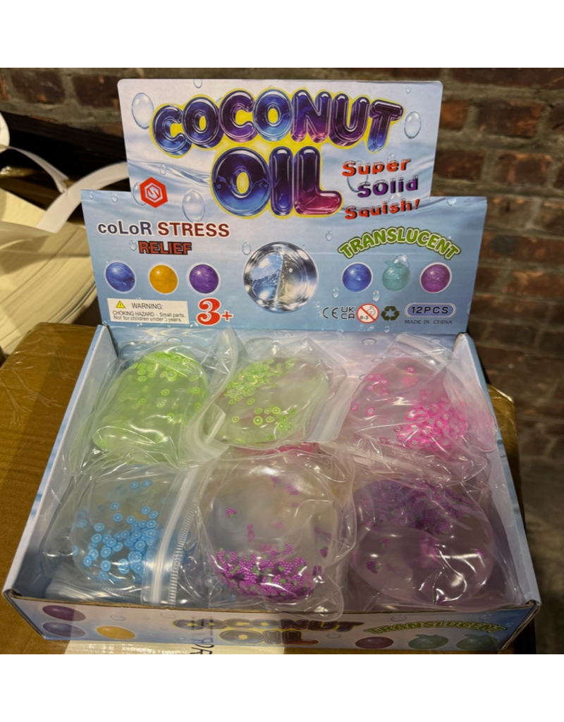 Prime Optricals Coconut Oil Mixed Fruit Confetti Ball Squishy Assorted color(color will vary and sold single)
