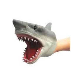 Schylling Toys Novelty Plastic Stretchy Hand Puppet Shark