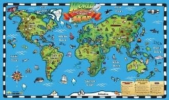 Wall Chart Wonders and Landmarks of the World Interactive Map