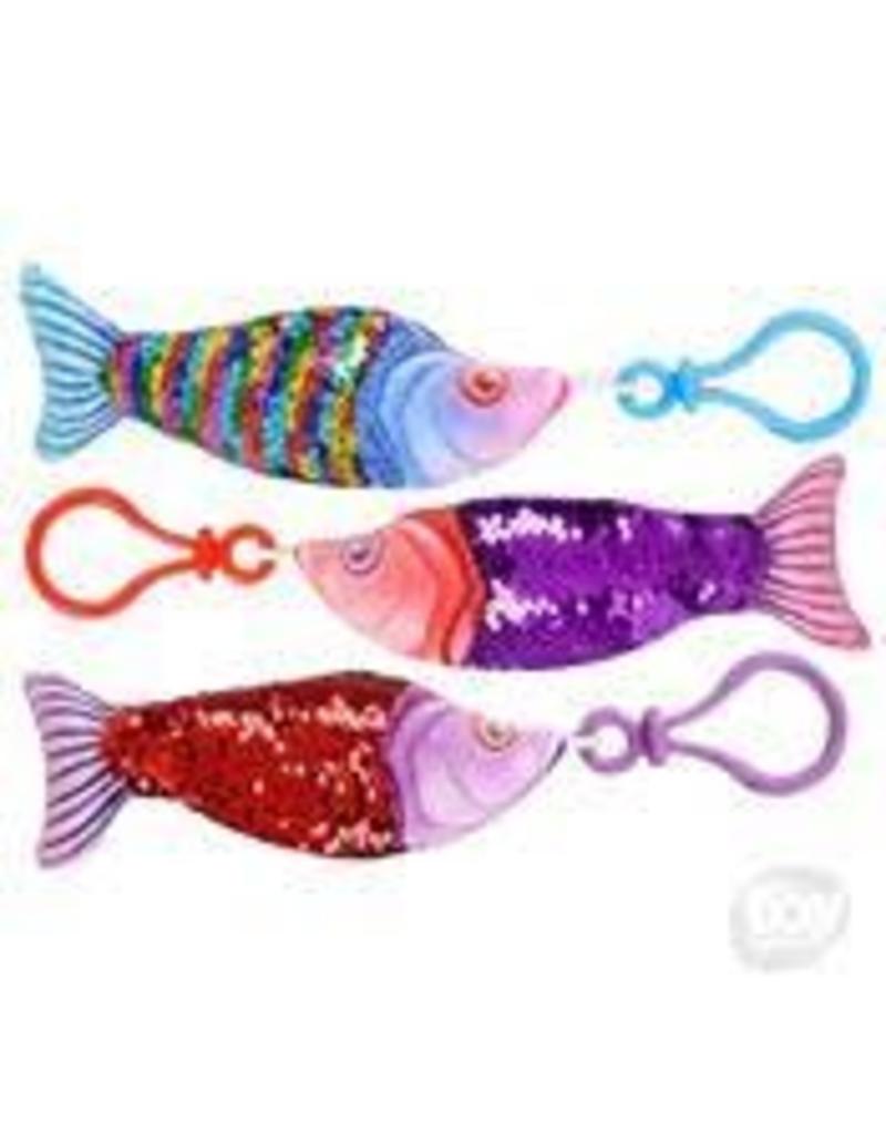 Rhode Island Novelty Novelty Keychain Sequin Fish (4"; Colors Vary; Sold Individually)