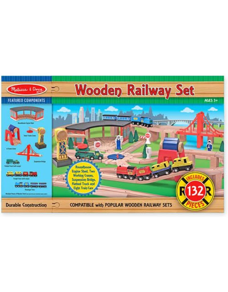Melissa & Doug Wooden Railway Set