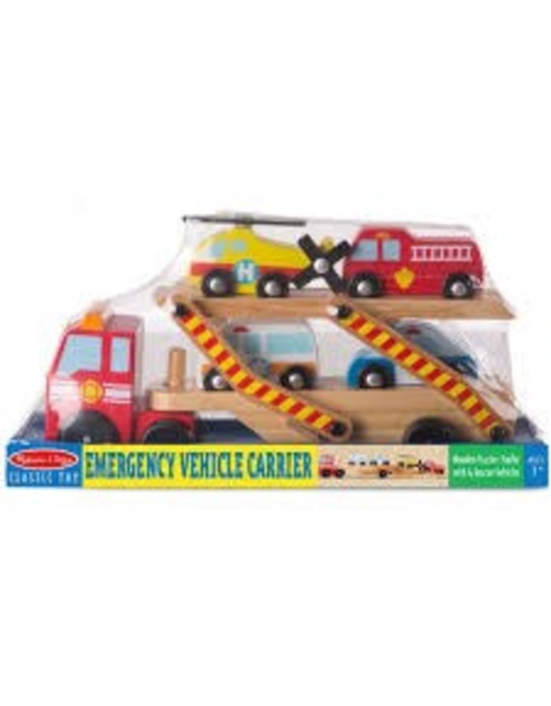 Melissa & Doug Wooden Emergency Vehicle Carrier