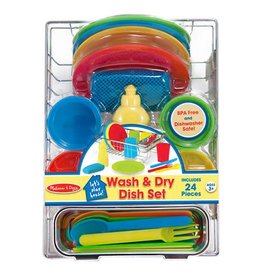 Melissa & Doug Pretend Play Let's Play House! Wash & Dry Dish Set