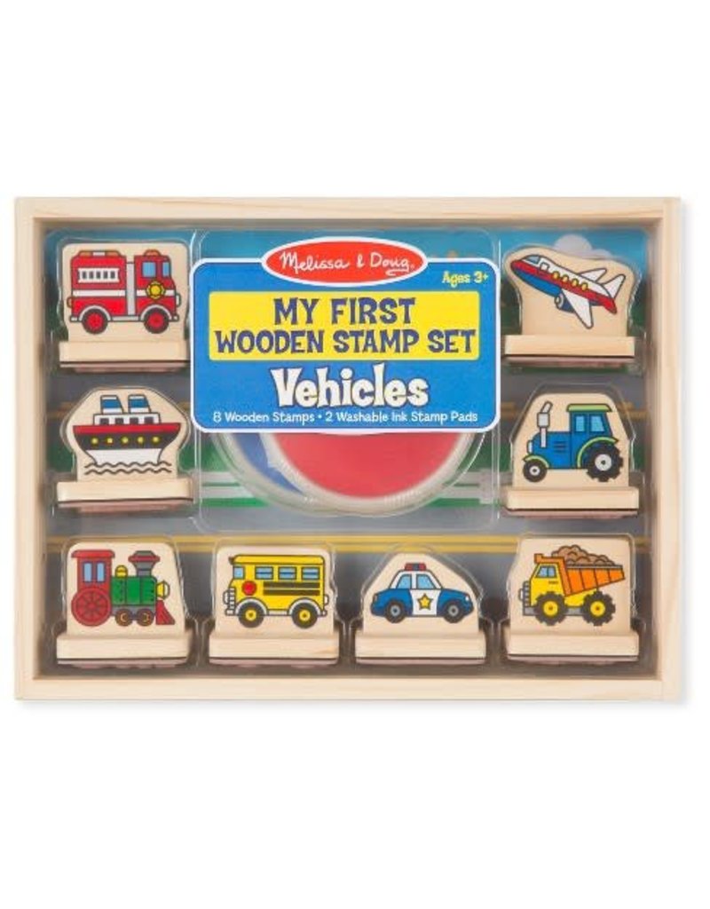 Melissa & Doug Craft Kit Wooden My First Stamp Set Vehicles