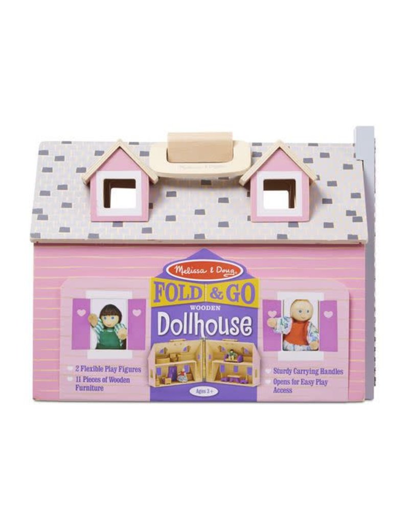 Melissa & Doug Wooden Fold & Go Dollhouse