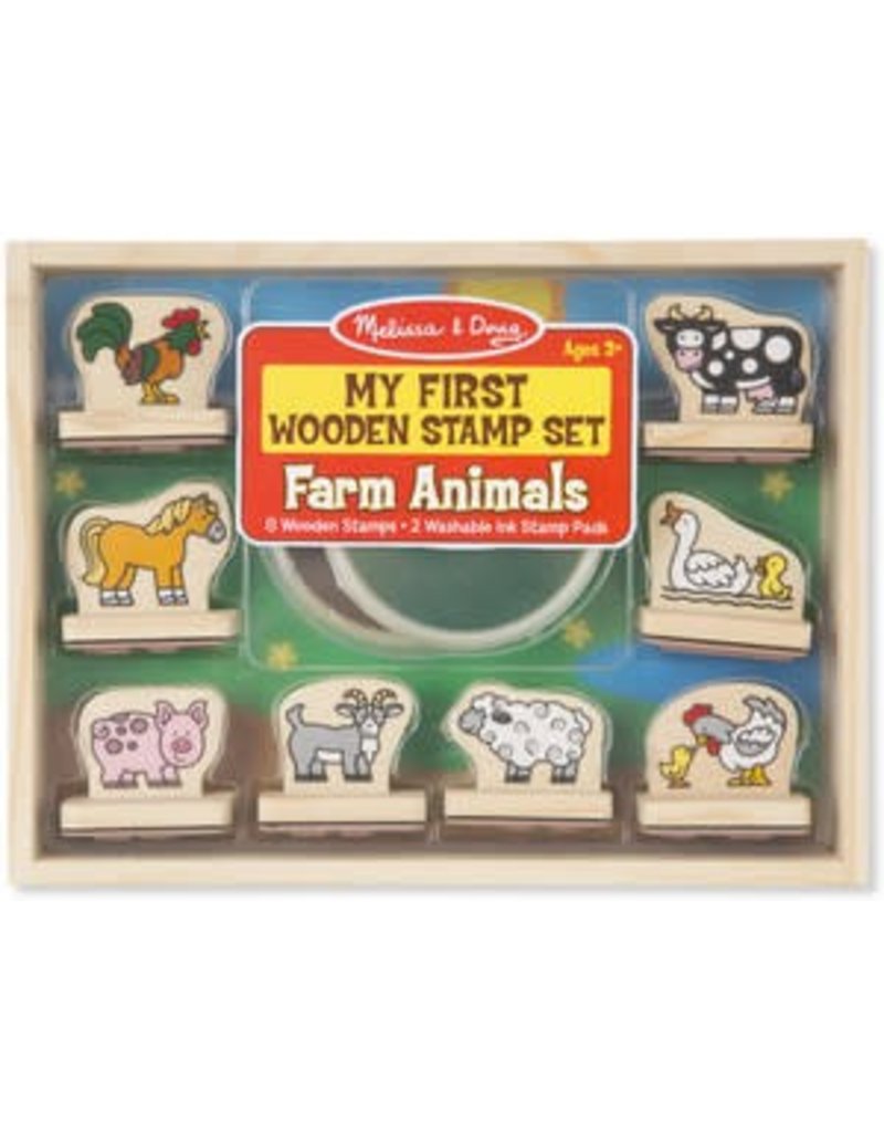 Melissa & Doug Craft Kit Wooden My First Stamp Set Farm Animals