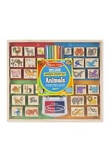 Melissa & Doug Craft Kit Wooden Stamp Deluxe Set Animals