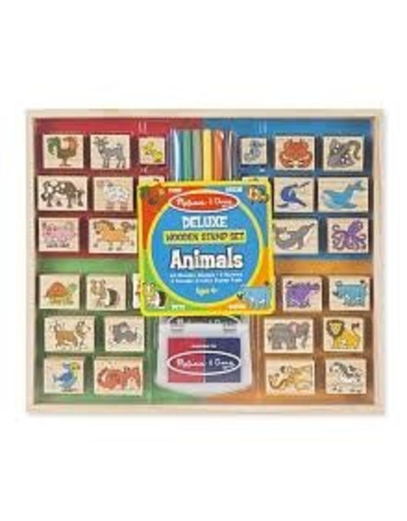 Melissa & Doug Craft Kit Wooden Stamp Deluxe Set Animals