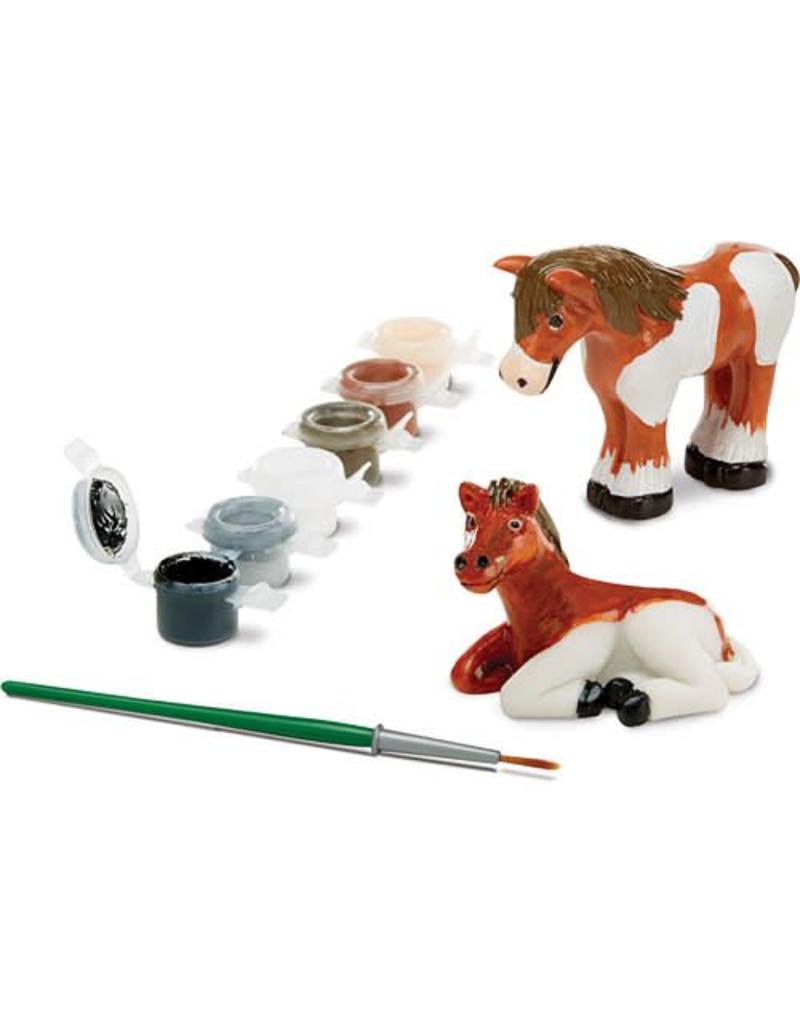 Melissa & Doug Craft Kit Paint Your Own Horses Figurines