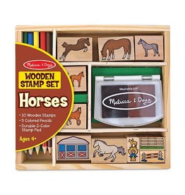 Melissa & Doug Craft Kit Wooden Stamp Set Horses