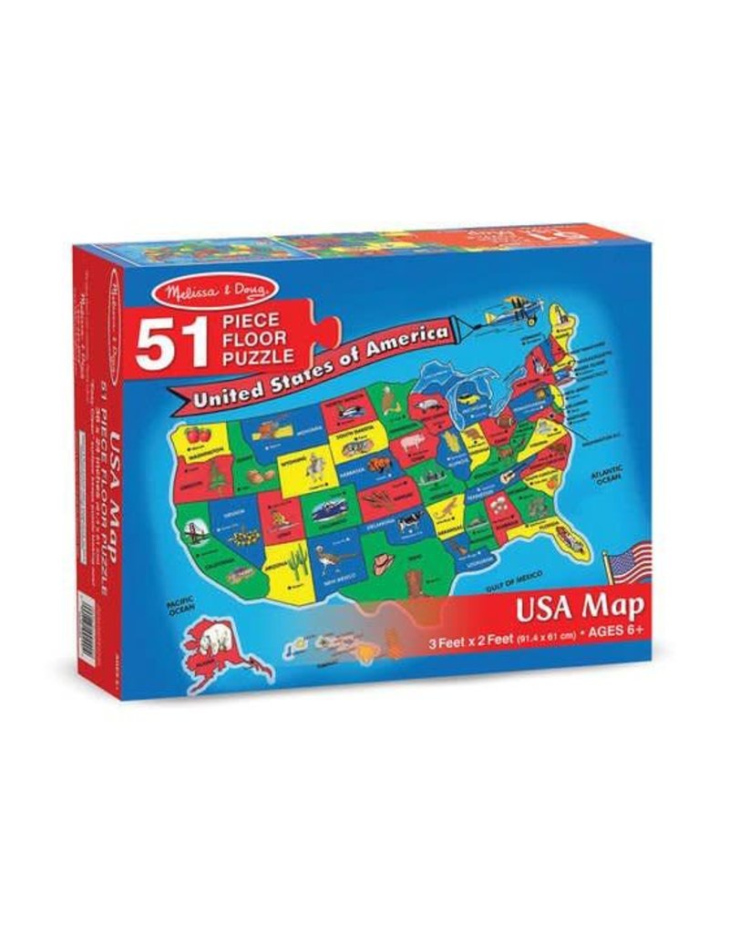 Melissa & Doug Floor Puzzle USA Map - 51 Pieces