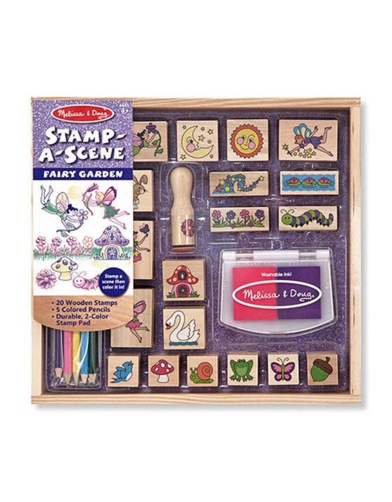 Melissa & Doug Craft Kit Wooden Stamp Set Fairy Garden
