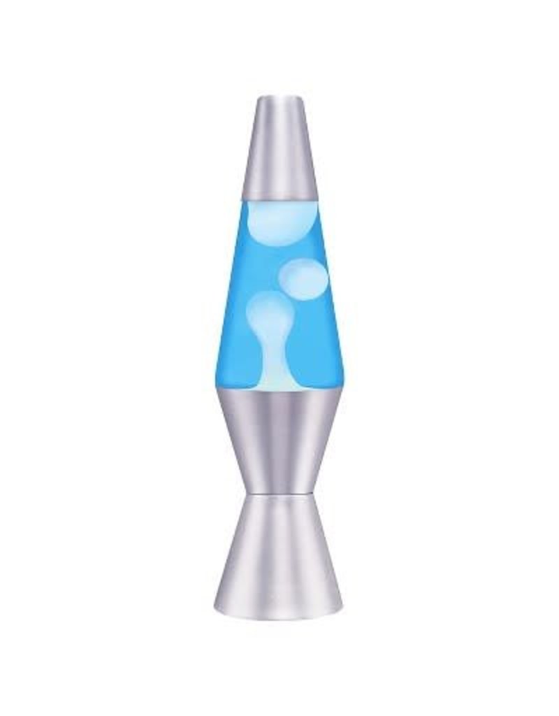 Lava Lite Lava Lamp Classic - White Lava/Blue Liquid/Silver Base - 11.5"