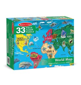 Melissa & Doug Floor Puzzle World Map - 33 Piece