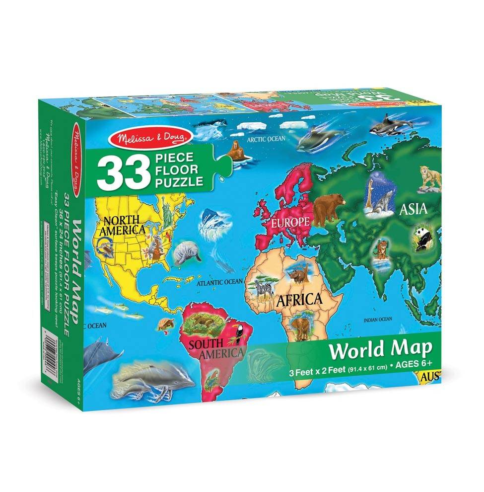 Floor Puzzle World Map - 33 Piece