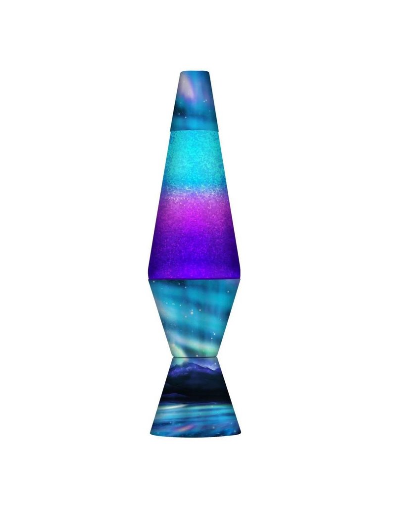 Schylling Toys Lava Lamp Colormax - Glitter/Tricolor Decal/Northern Lights Base - 14.5"