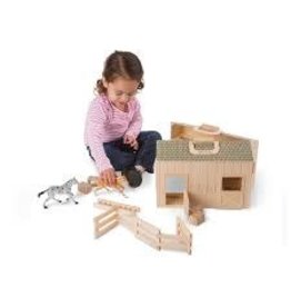 Melissa & Doug Wooden Fold and Go Stable