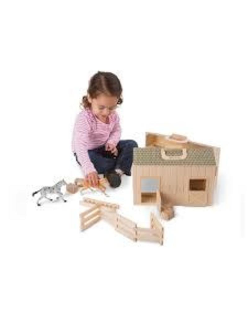 Melissa & Doug Wooden Fold and Go Stable