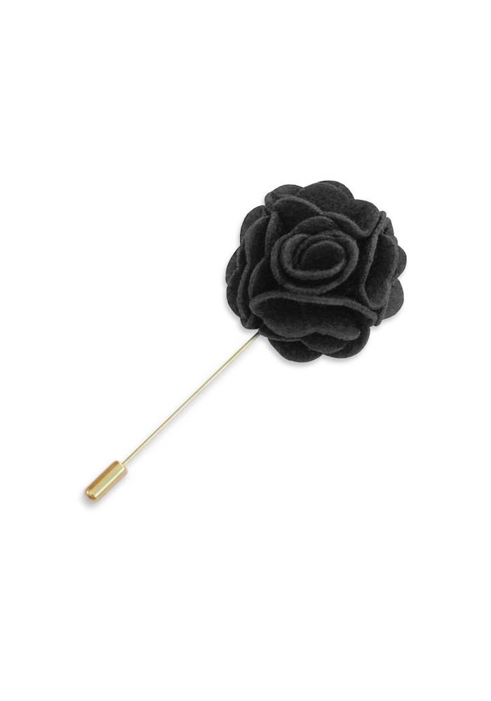 Charcoal Floral Lapel Pin