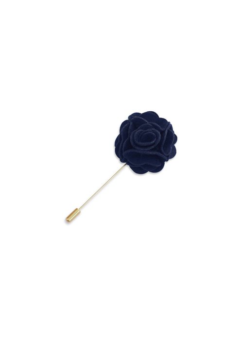 Navy Floral Lapel Pin