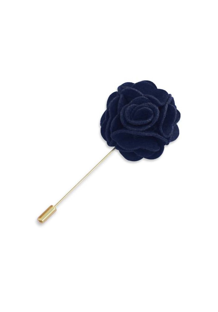 Navy Floral Lapel Pin