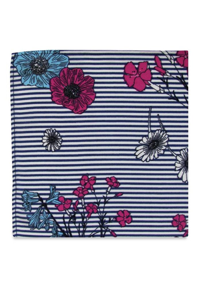 The Laura Striped Floral Pocket Square