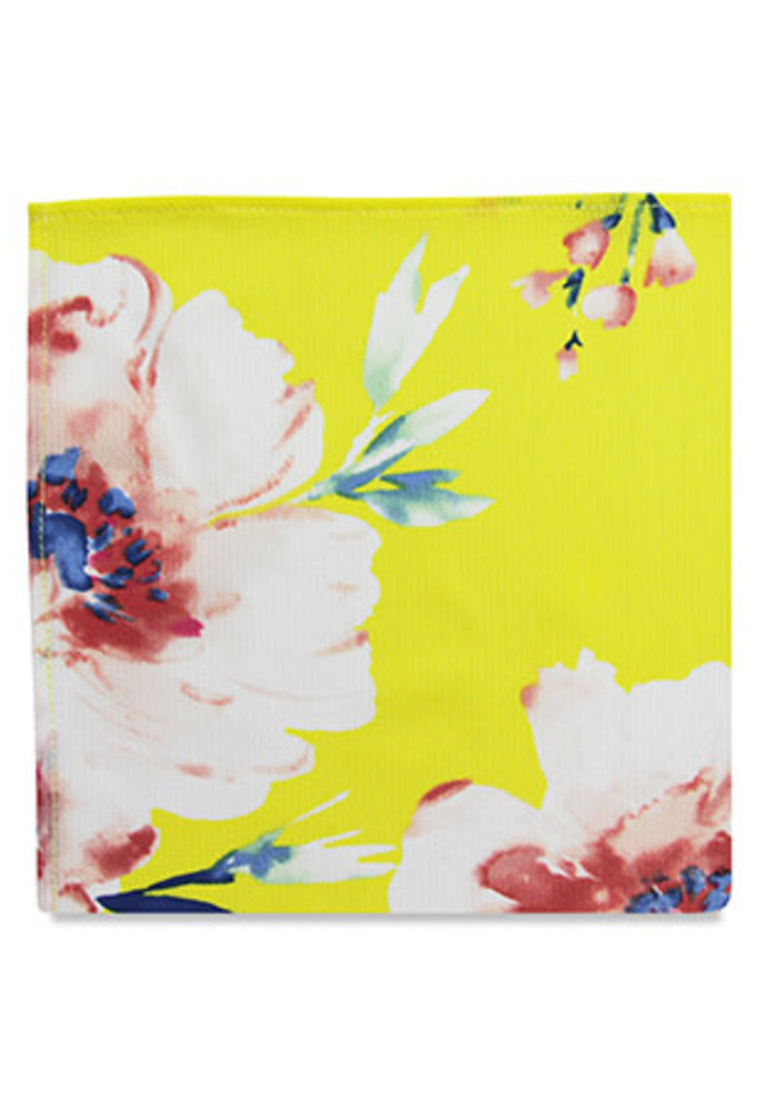 The Kacey Yellow Floral Pocket Square