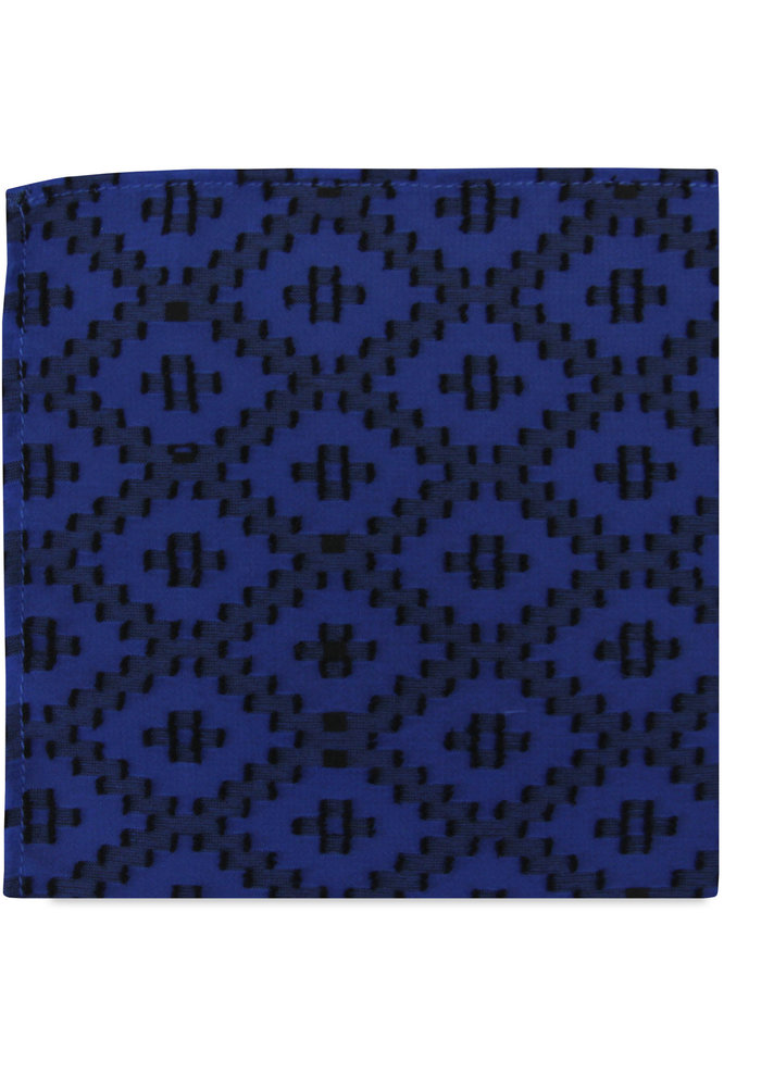 The Riley Blue Geometric Pocket Square
