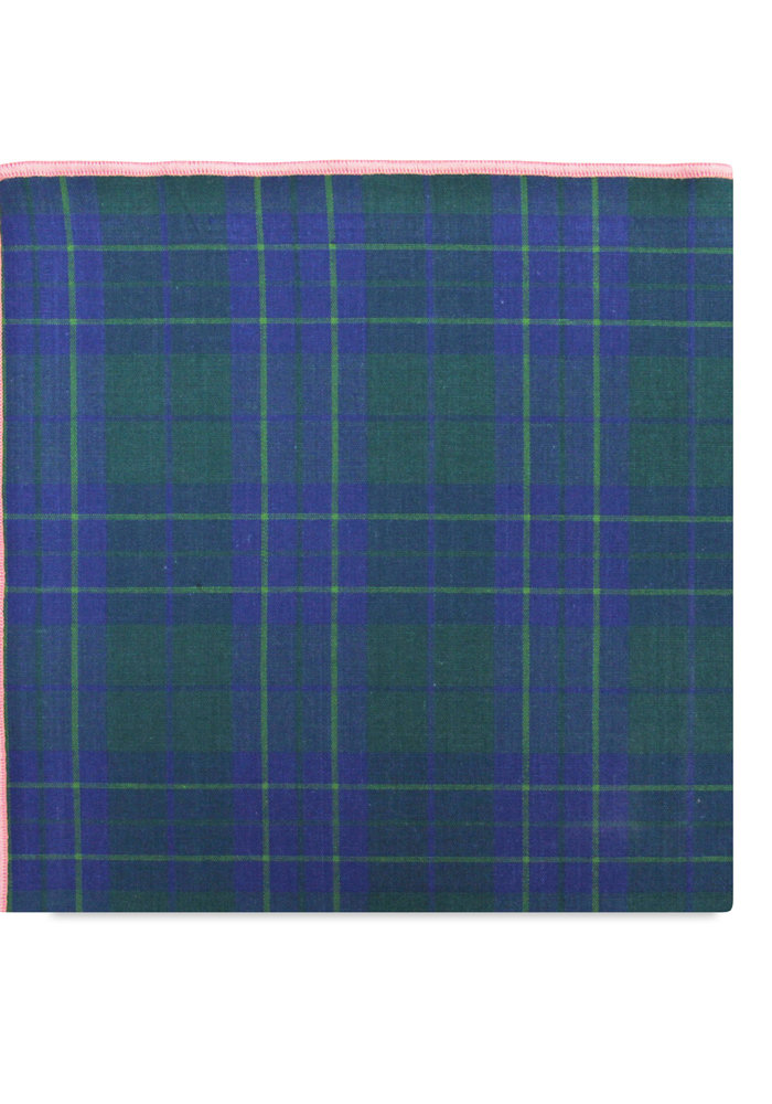 The Rudy Green Plaid Pocket Square