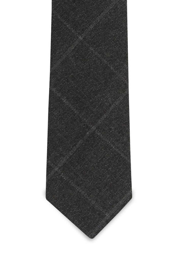 The Dufor Wool Charcoal Windowpane Tie