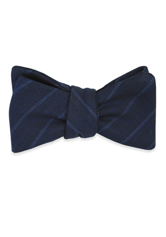 The Isaac Blue Pin Stripe Bow Tie